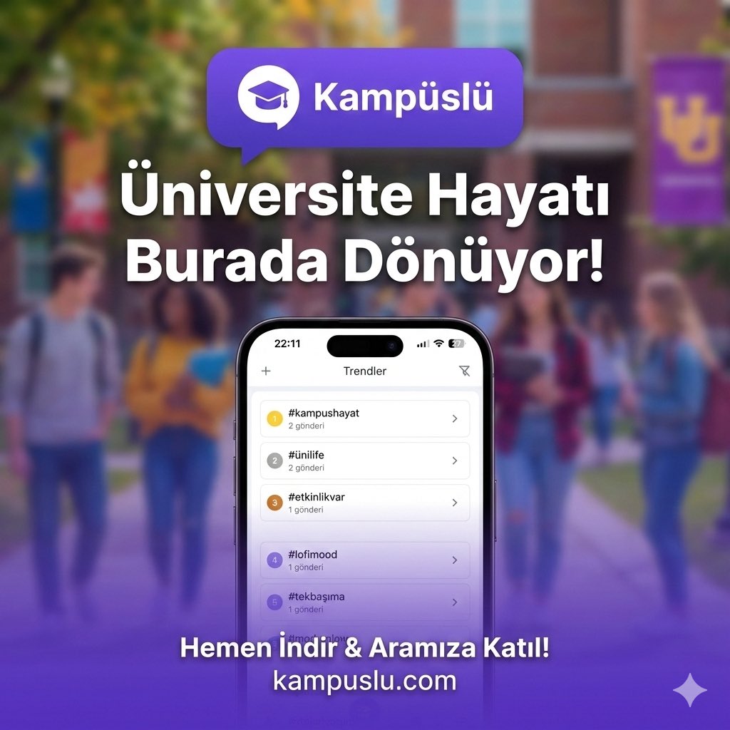 Hey üniversiteli Kampüslü uygulamasını bilmiyor musun? Sana özel bir uygulama hemen indir. 

#EşrefRüya