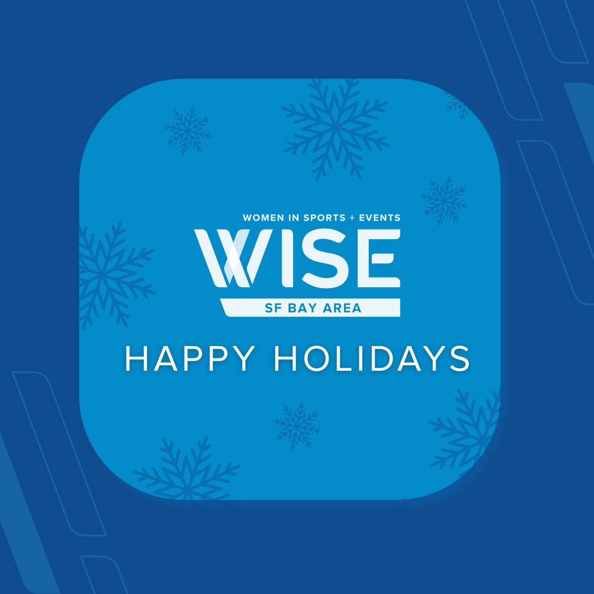 Happy Holidays from WISE SF Bay Area! ❄️

We’re grateful for our incredible community and every connection, conversation, and accomplishment this year. Here’s to a season of joy and an exciting year ahead ✨💙

#HappyHolidays #WISESFBayArea #WISEWorks #womeninsports