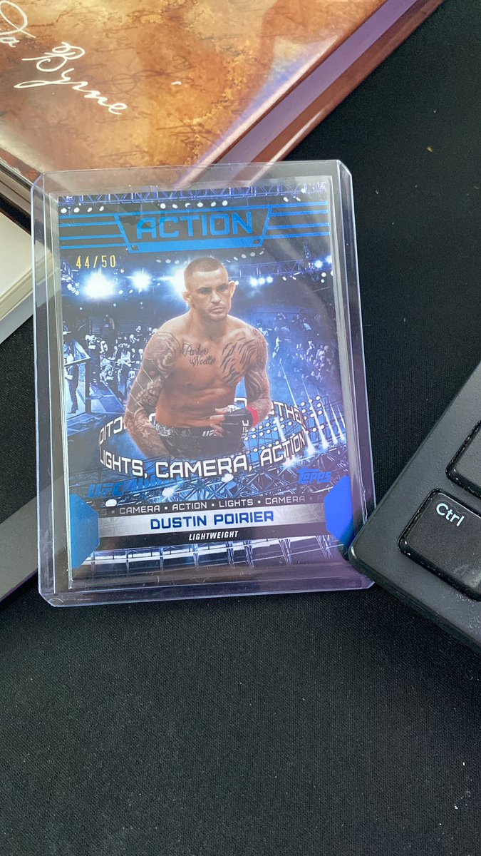 Last year  <a href="/danawhite/">danawhite</a> &amp; <a href="/Topps/">Topps</a>  gifted me my first set of cards and I still have them all I look at this one on a daily with <a href="/DustinPoirier/">The Diamond</a> just reminds me to take Action in life ! 

- Happy Holidays -