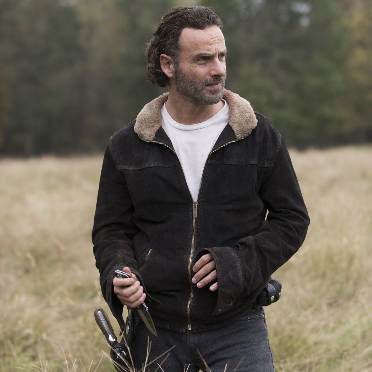 rxgrimes's tweet image. everyone goes crazy for murder jacket rick grimes