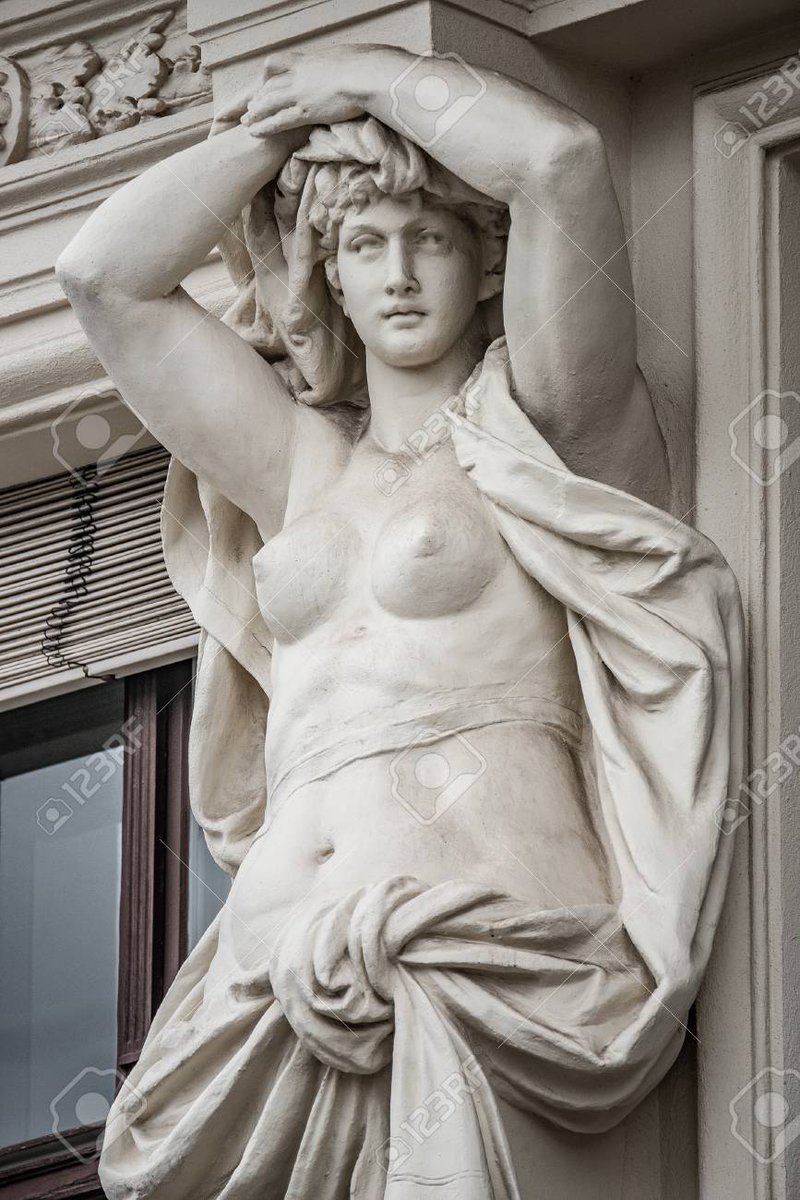 scumbunker's tweet image. Female bare breasted statues are everywhere at a time where we're told female performers showing their ankles was controversial. Make it make sense.