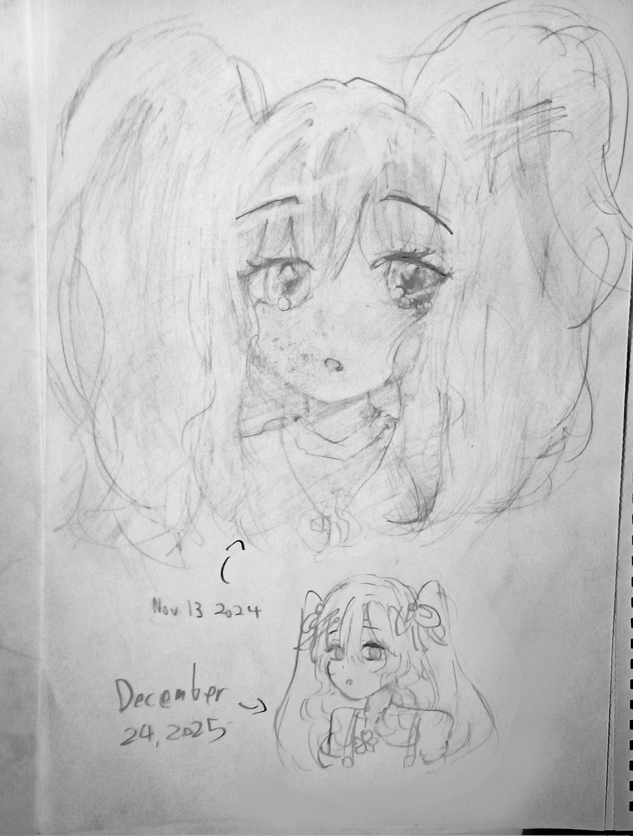 DaSunnyDora's tweet photo. a year of art progress wahhh.. https://t.co/uFe97f1kil