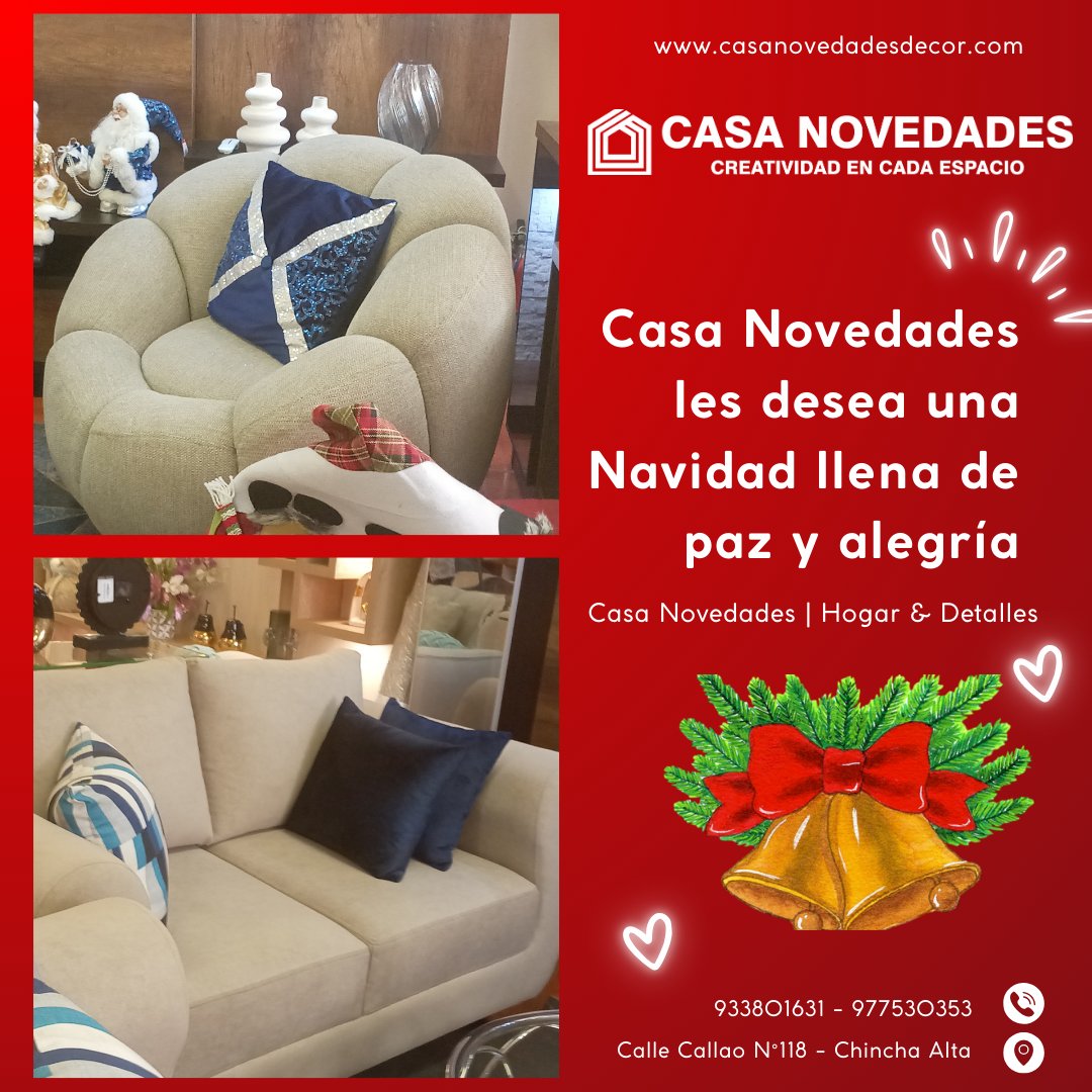 AimarkLab98133's tweet photo. 🎄✨ Esta Navidad, llena tu hogar de calidez y armonía.
En Casa Novedades celebramos la magia de la Navidad con muebles y detalles decorativos que hacen de cada espacio un lugar acogedor y especial.
✨ Casa Novedades les desea una Navidad llena de paz y alegría. https://t.co/riiI4mChEd