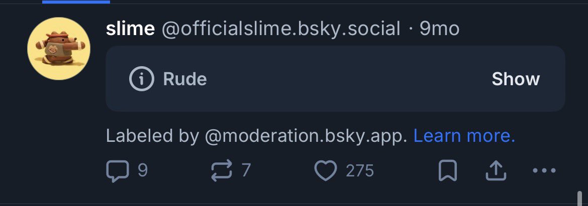 tofuriin's tweet image. opened bsky for the first time in a while and 😭 "marked as rude" is killing me