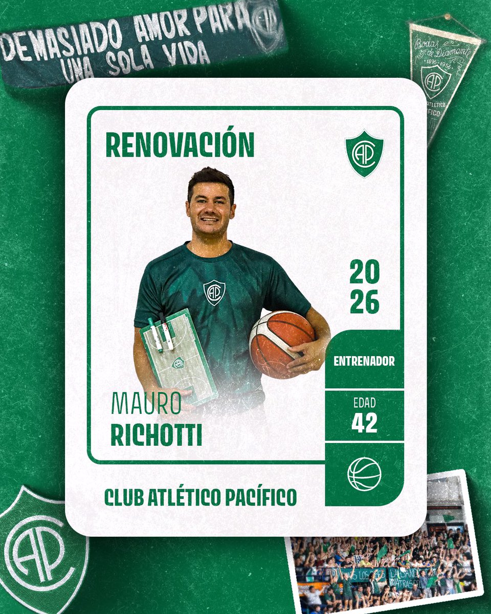 #Primera || Entrenador confirmado🏀

Mauro Richotti continuará al frente del plantel de primera división por cuarta temporada consecutiva💪

¡Vamos con todo!

💚🤍💚