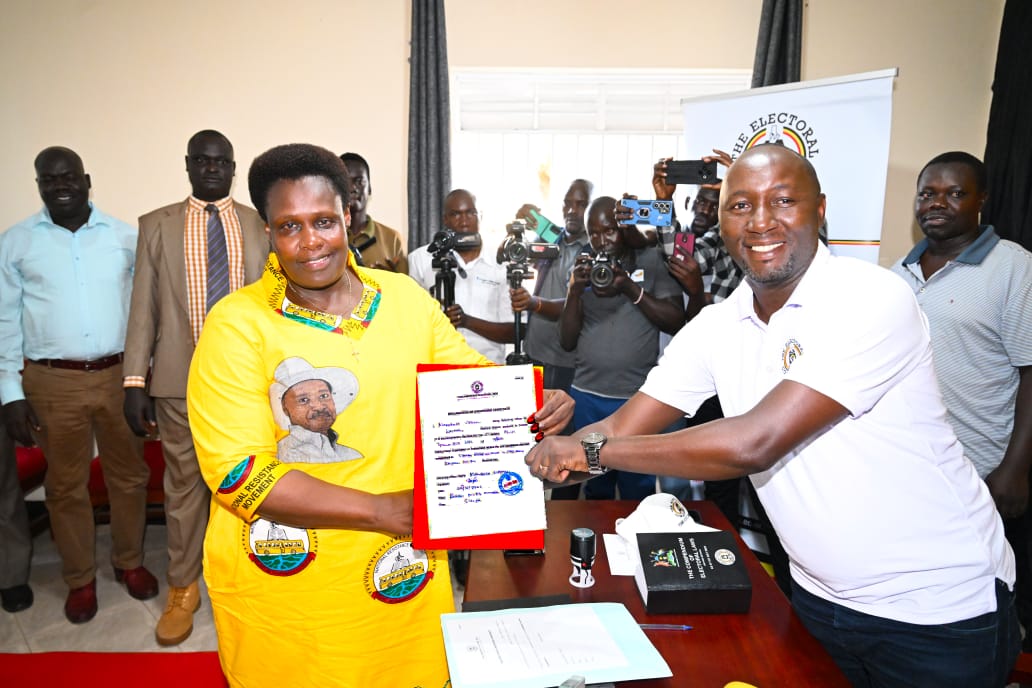 EchoduOfficial's tweet photo. Today, i joined my comrade the Vice President @jessica_alupo as she was declared unopposed for the position of Katakwi Woman Member of Parliament after her sole challenger, Angela Anuken, withdrew her candidature early this morning.
Ms. Anuken had opted to contest on an independent ticket after losing in the @NRMOnline primaries.That is the unity that has made @NRMOnline a solid mass party.
#ProtectingTheGains 
#Nrmnewenergy
