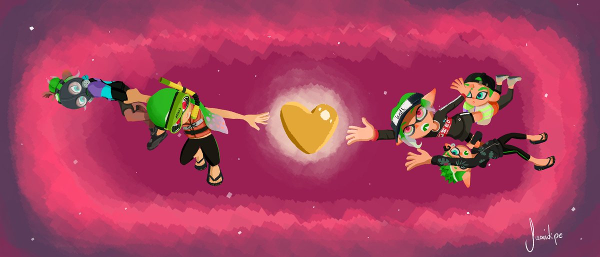 Our brand new team banner, everybody! Huge thank you to <a href="/juandipe8/">Juandipe1</a> from "Be Happy" for the amazing Christmas gift, we absolutely love it! #CompSplatoon