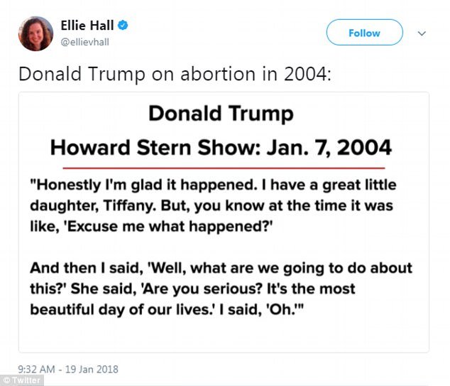 <a href="/doggintrump/">WTFGOP</a> Don’t forget #DementiaDon  interview with Howard Stern in 2004 suggesting he considered having Tiffany aborted by telling Marla “what are we going to do about this”. What kind of father says this in an interview? 

dailymail.co.uk/news/article-5…