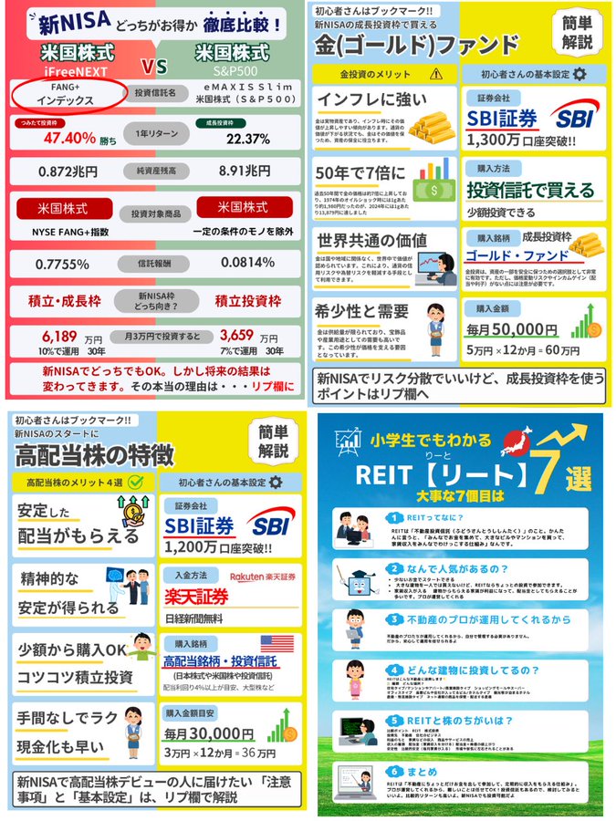 マジでビックリです。金融資産10億の会長とクリスマスディナーで、『 新NISAの成長投資枠何に投資してますか』って聞いてみたら。「 オルカンかS&amp;P500」「 グロース株でメガ10 」「 高配当株で三菱UFJ 」「 新興国株式 」みたいな話を予想してたんだけど、返ってきたのは意外な一言で…あご外れそうに