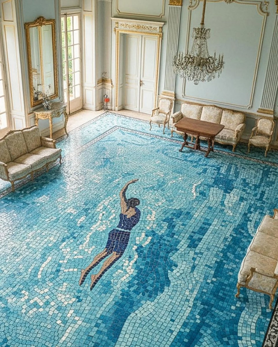 BiancoDavinci's tweet image. Mosaic floor artwork by Diango Hernandez