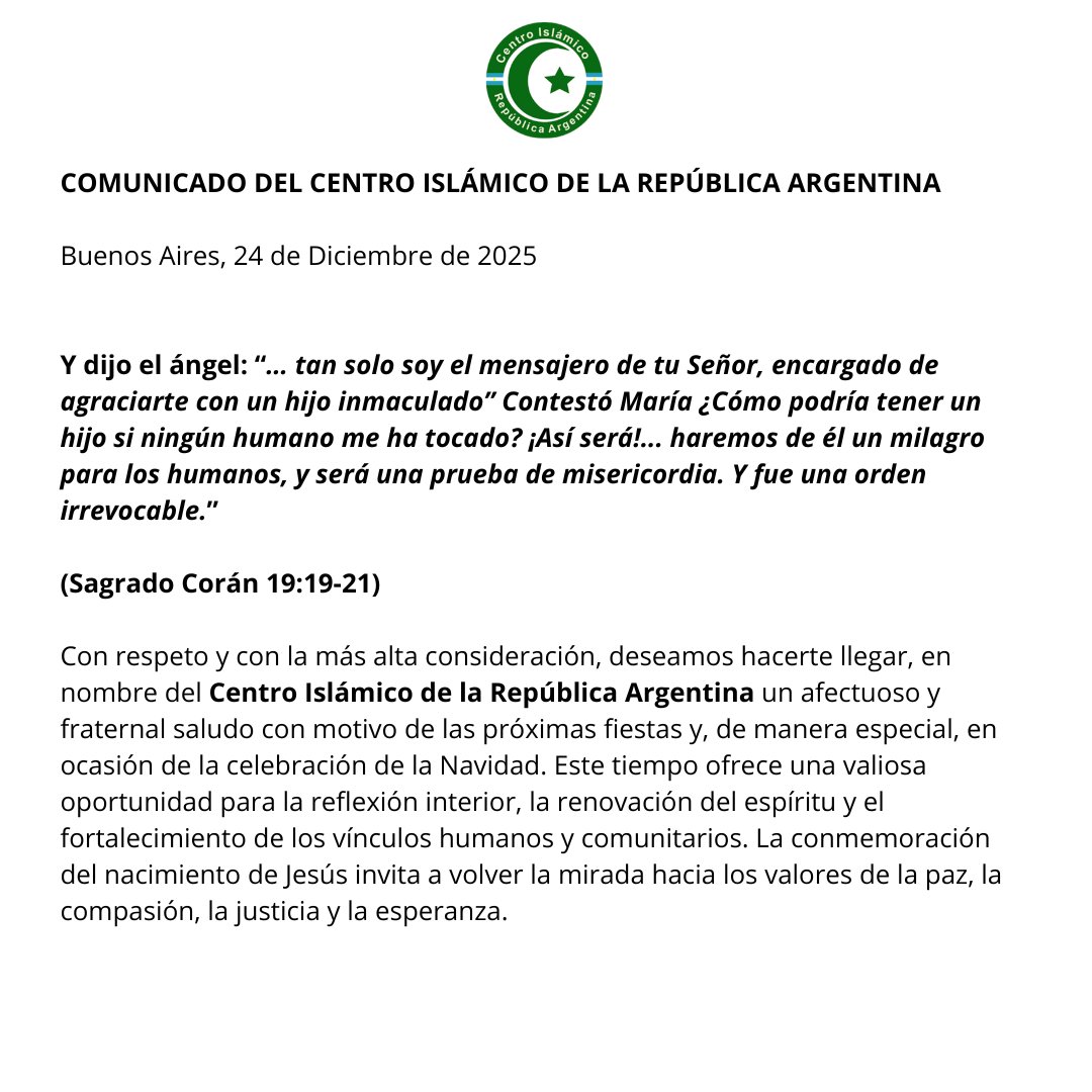 Centro Islámico de la República Argentina tweet media