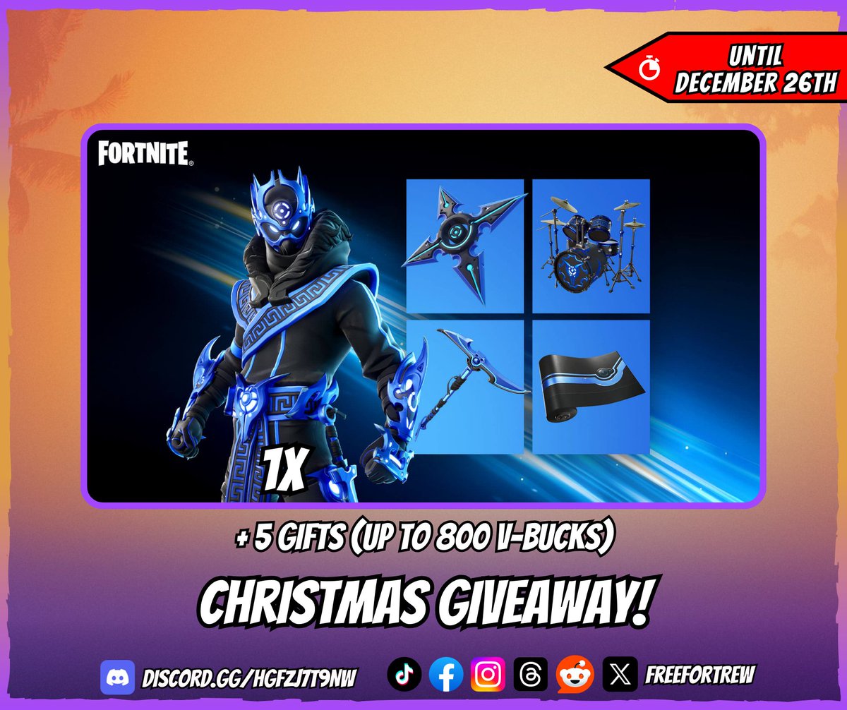 freefortrew's tweet image. Christmas Giveaway! (v2)

• 5 gifts (up to 800 V-Bucks)
• 1 Cobalt Star Bundle (PS5, Europe)

How to join:
• Follow me (@freefortrew)
• Retweet

📅 Winners will be announced on December 26th!

Merry Christmas 🎄✨️