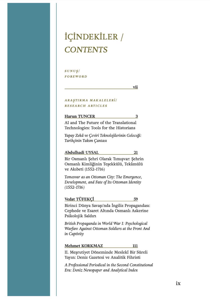 Zetadjournal's tweet photo. Zeyrek Tarih Araştırmaları Dergisi’nin (ZETAD) 3. sayısı; 5 araştırma makalesi, 2 kitap incelemesi, 1 belge transkripsiyonu ve 1 rapor çevirisiyle yayımlanmıştır. Bu sayıya emek veren editörlerimize, yayın kuruluna  ve hakemlerimize teşekkür ederiz.

https://t.co/vJSgbsiaNm https://t.co/BiP32uh5hU