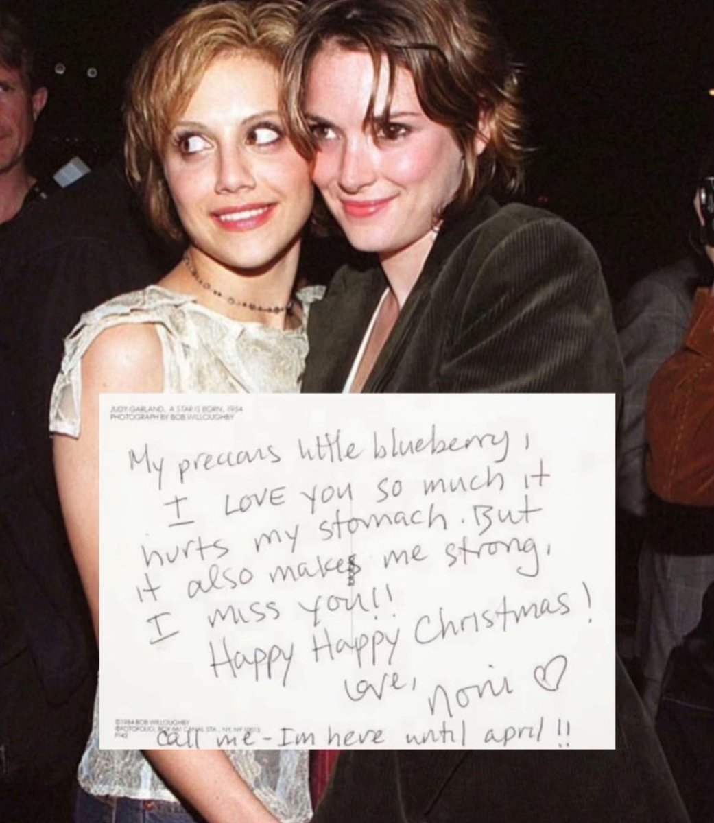 BESTOFWlNONA's tweet image. Christmas card sent by Winona Ryder to Brittany Murphy.