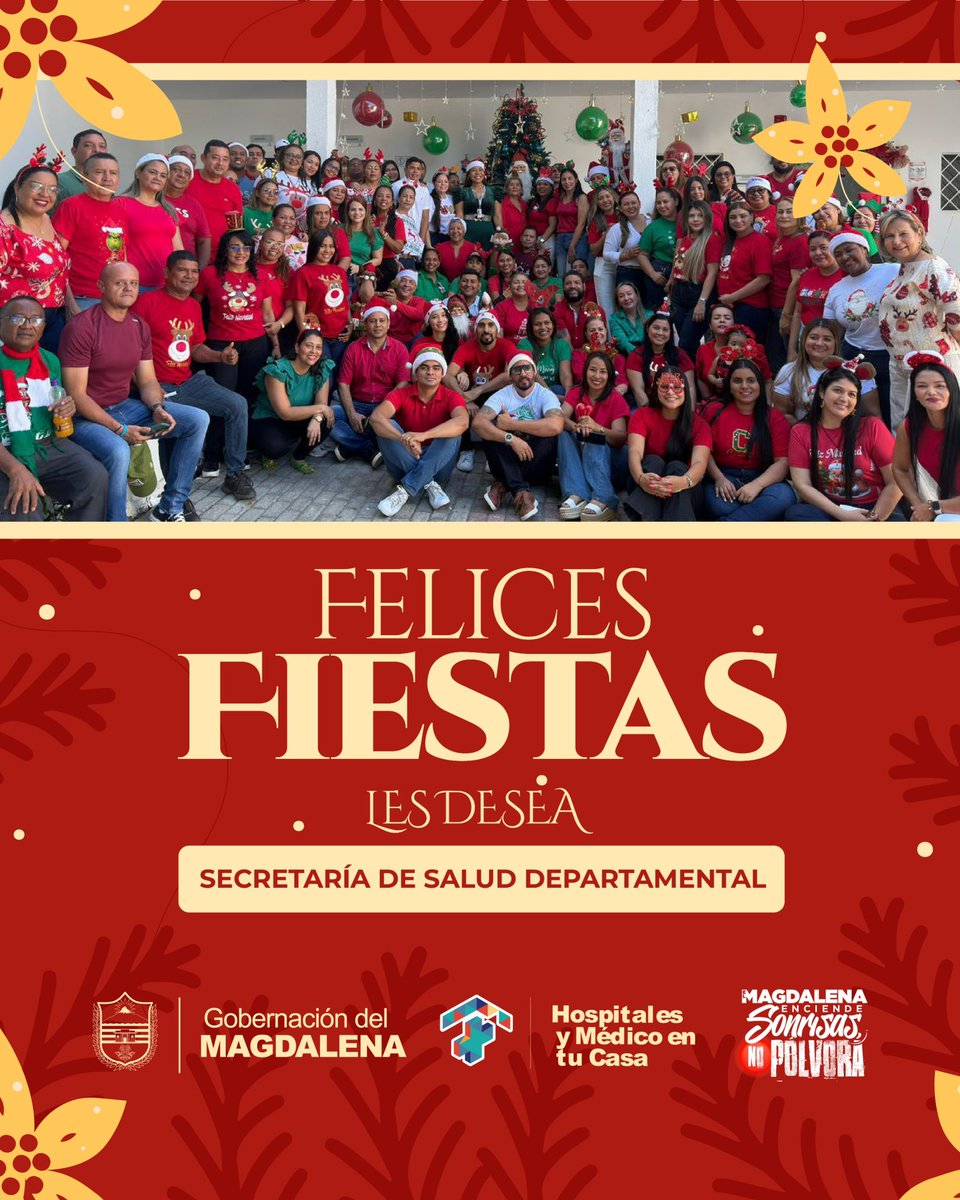 Que en esta Navidad la salud sea tu mejor compañía y el amor tu mayor celebración. Desde la Secretaría de Salud del Magdalena, enviamos un mensaje lleno de cariño a todas las familias de nuestro departamento. Celebremos con responsabilidad para que la alegría nunca se apague.