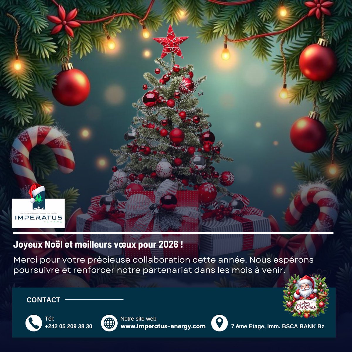 IMPERATUSENERGY's tweet photo. À nos précieux partenaires :
Merci pour votre soutien indéfectible en 2025.
Nous vous souhaitons un Joyeux Noël et une année 2026 riche de collaborations fructueuses https://t.co/NHrA3jHRst