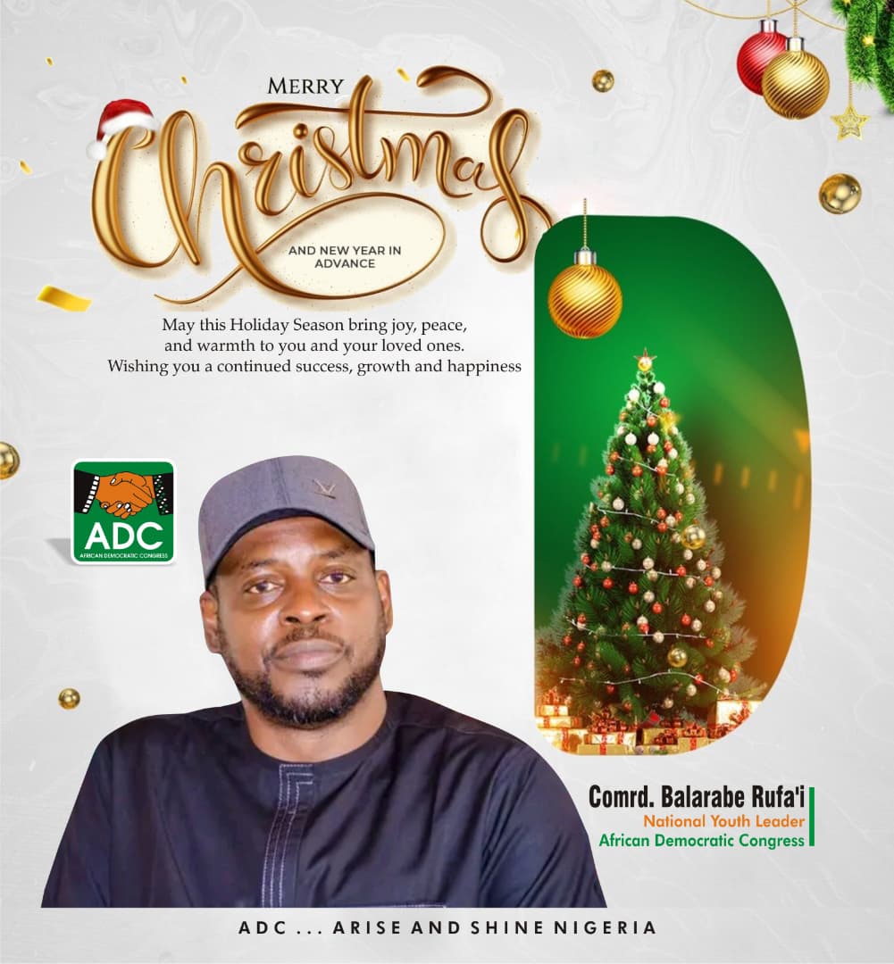 Boom💥 Tomorrow is the best 
Merry Christmas to every Christian in Nigeria🇳🇬 from Comrd. Balarabe Rufa'i National youth leader African Democracy Congrats 2027
✍️ Shamsu Saraki🤚