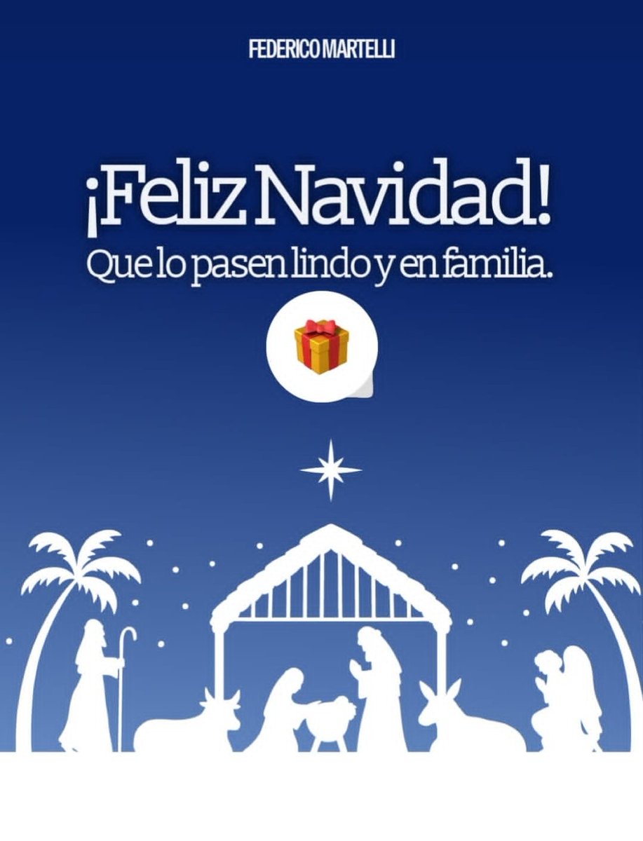 MartelliFede's tweet photo. Feliz Noche Buena y Feliz Navidad para todos los argentinos y para quienes viven en este hermoso país!
Que sea en Paz para todos. https://t.co/yfnGm8fb2C