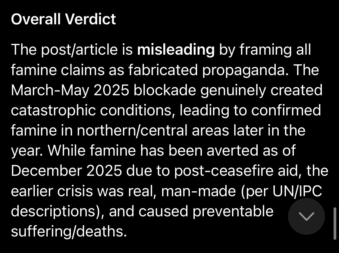 StewartMills's tweet photo. @GovMikeHuckabee @lauferlaw Fact check: Misleading. The March-May 2025 blockade generally created catastrophic conditions, leading to confirmed famine in northern/central Gaza. 
#HasbaraFail
https://t.co/tjfKaYSSAI https://t.co/hxQzeHIDqo