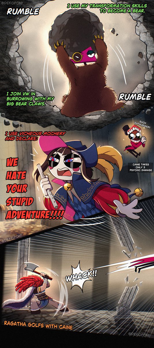 Dekoponi's tweet image. DnD Stream Moments: Final Boss
Part 2 / 3  
Be aware of his all seeing eyes! 
#tadcf #TheAmazingDigitalCircus #cainetadc