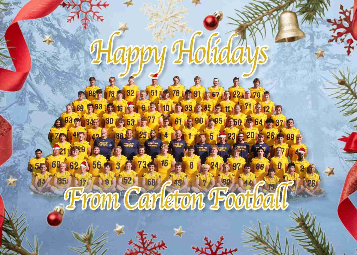 Thank you <a href="/CoachJournell/">Tom Journell</a> and <a href="/CarletonFB/">Carleton Football</a> for the Merry Christmas and Happy Holidays wishes🙏