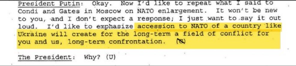 kadmitriev's tweet image. From the newly released transcripts of Putin and Bush’s 2008 meeting: