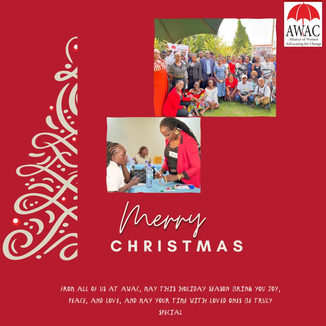 awacuganda's tweet photo. Dear Partners,
As the year comes to a close, we extend our heartfelt appreciation for your continued partnership and solidarity with AWAC. Your support, collaboration, and shared commitment to justice and dignity for marginalized communities have been central to the progress we have made together.
This holiday season, we celebrate not only our collective achievements, but also the strength of our partnership. We are truly grateful for the trust and dedication you bring to our shared work.
From all of us at AWAC, may this holiday season bring you joy, peace, and love, and may the year ahead strengthen our collaboration and impact even further.
With gratitude and warm wishes,
The AWAC Team