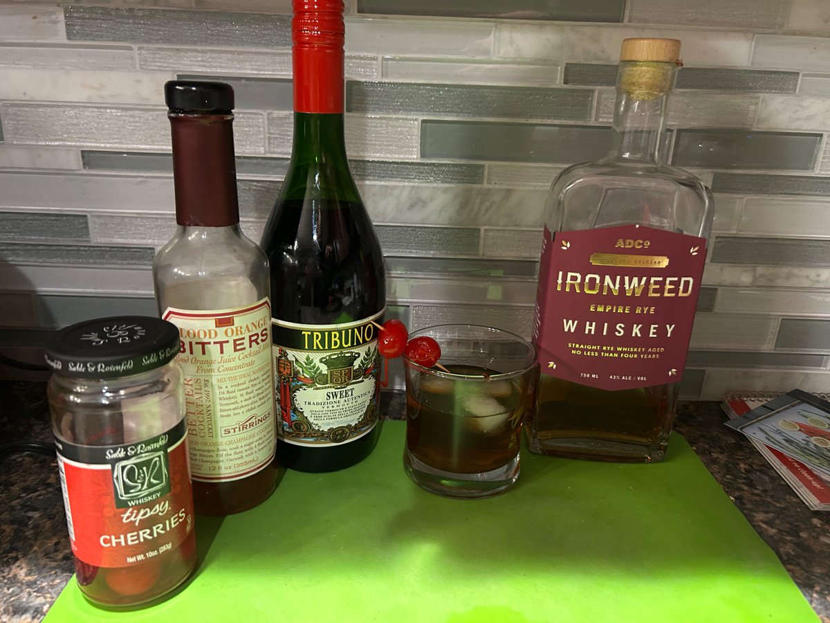 Manhattan using Albany Distilling CO’s Ironweed Empire Rye Whiskey. 

Happy Friday!