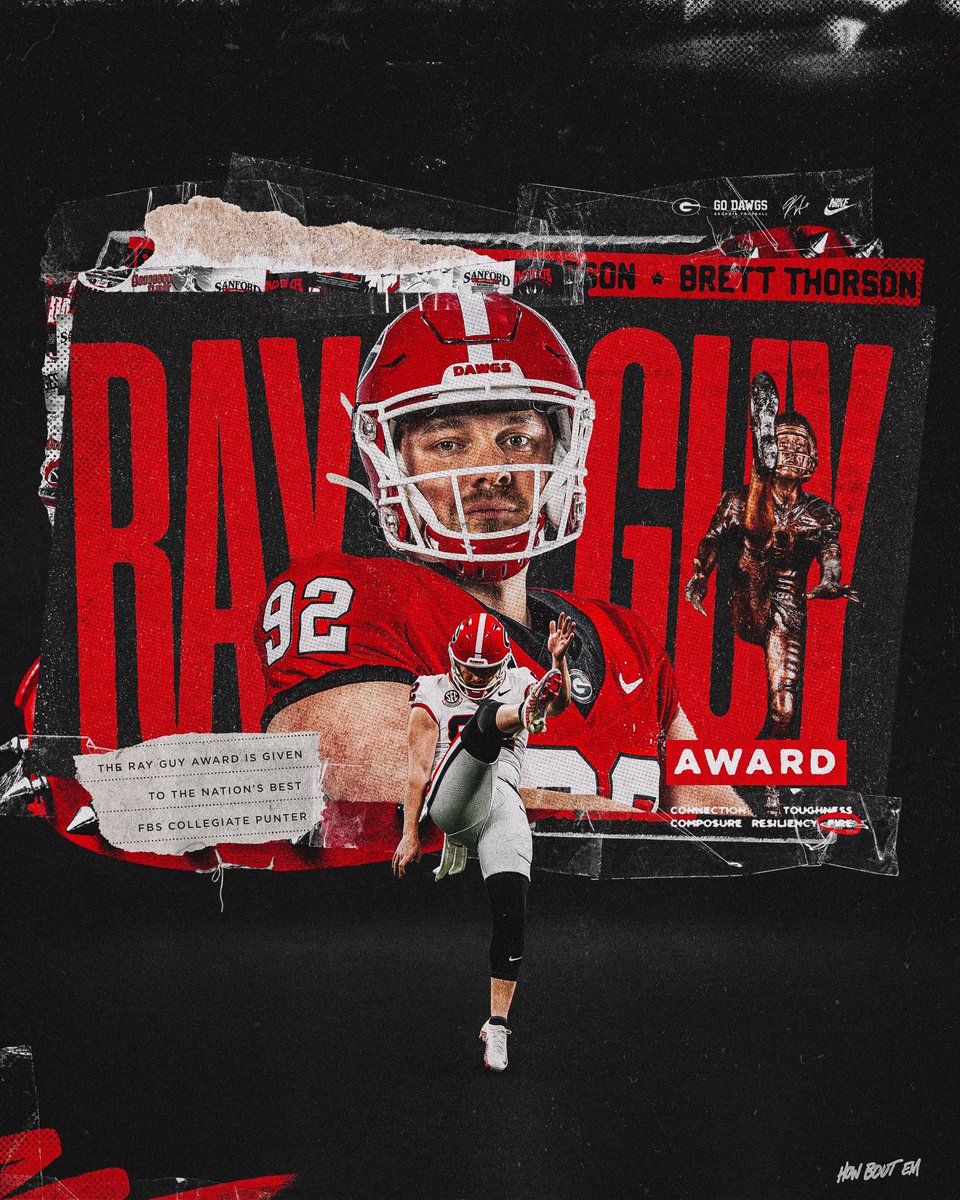 GeorgiaFootball's tweet image. The Ray Guy Award 🏆

Brett Thorson is college football’s punter of the year 

#GoDawgs