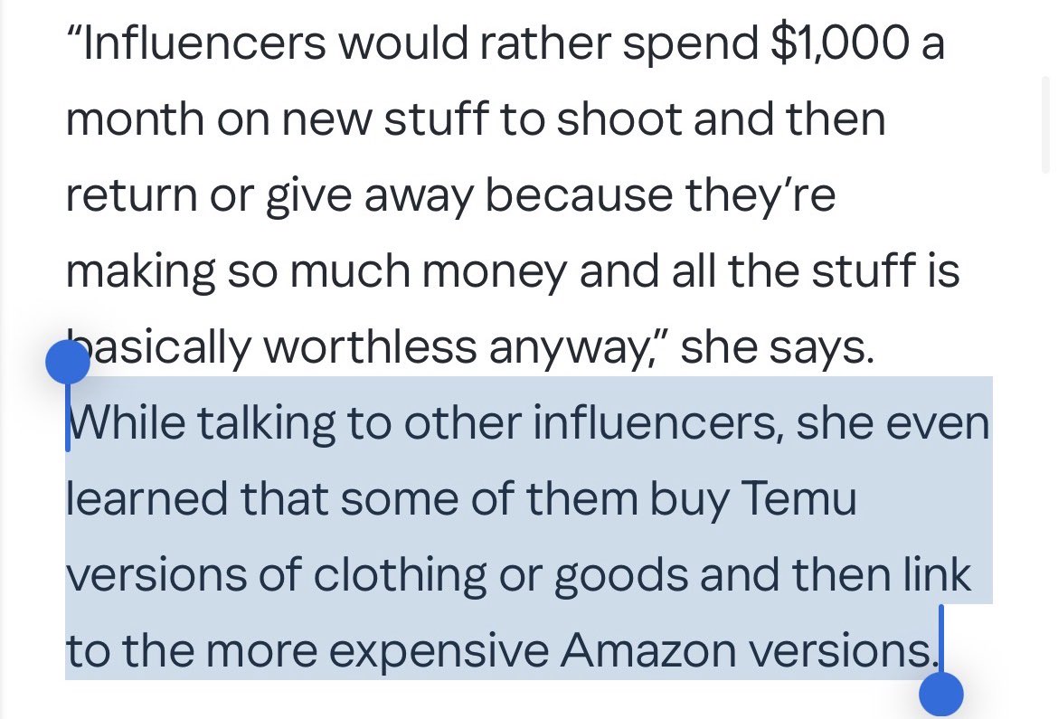 the concept of influencers buying temu dupes of the amazon dupes to earn affiliate revenue