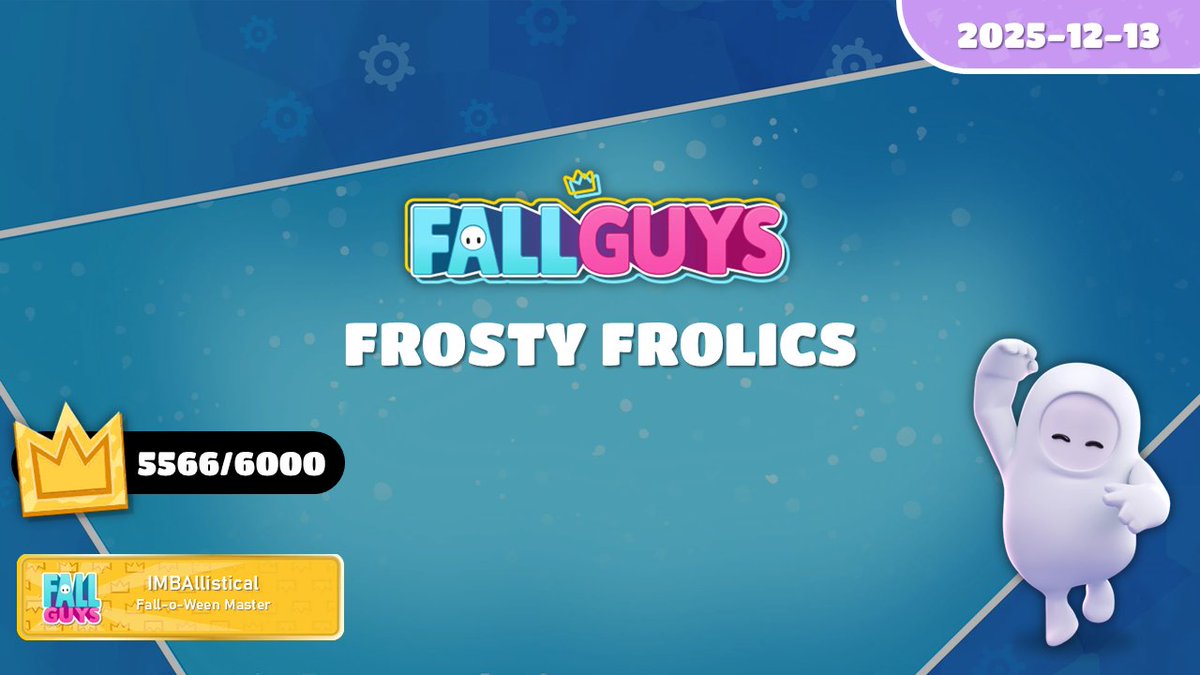 WhoisIMBA's tweet photo. #VTuberID IMBA is streaming Fall Guys now!
Finishing "Frosty Frolics" Event!
Current: 5566👑 
https://t.co/TVFXme1tAS https://t.co/Jake84l1OY