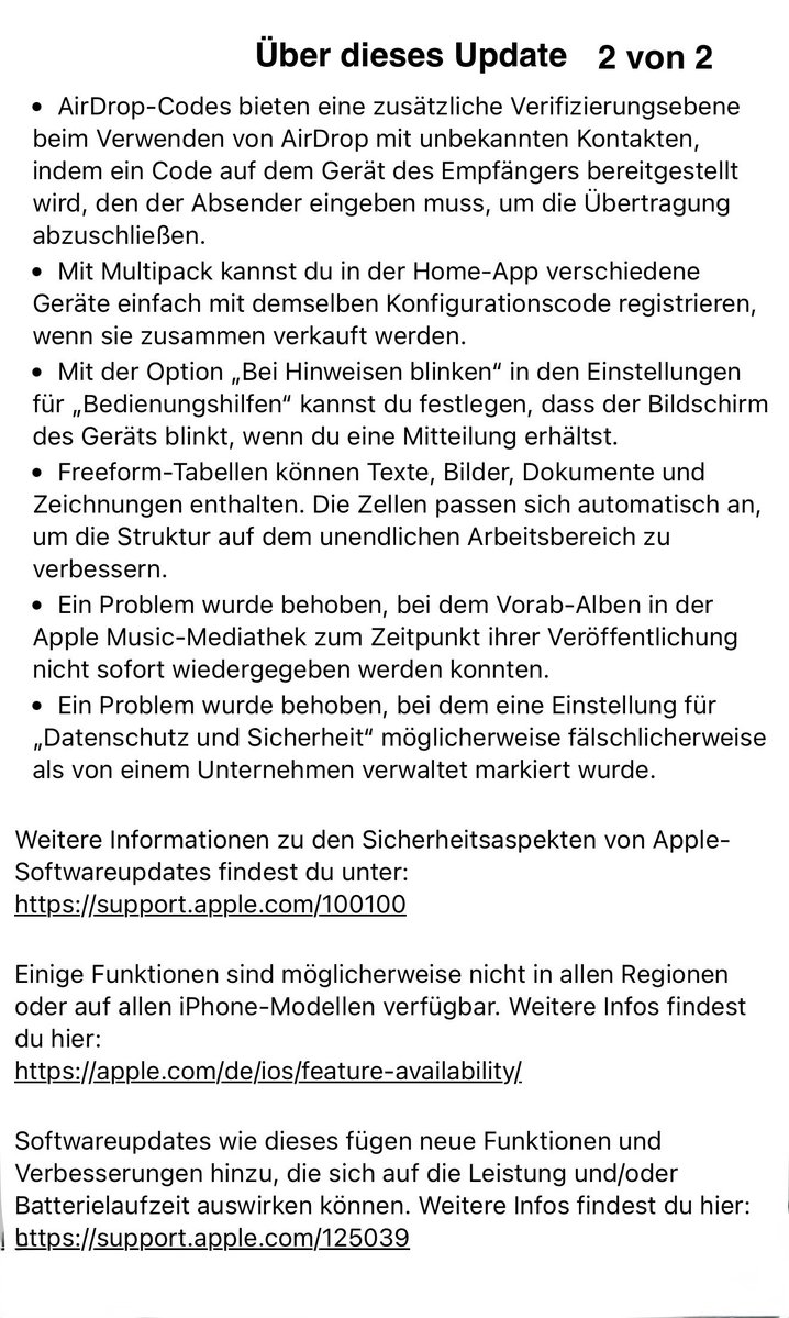 Das #iOS26.2-Update von #Apple war bereits am 12.12.2025 verfügbar.

FYI <a href="/AppleSupport/">Apple Support</a> :
Leider ist dabei dieser äußerst unangenehme #Bug, von dem auch andere iPhones betroffen sind, durch <a href="/Apple/">Apple</a> nicht behoben worden:
x.com/pkwebservice/s…