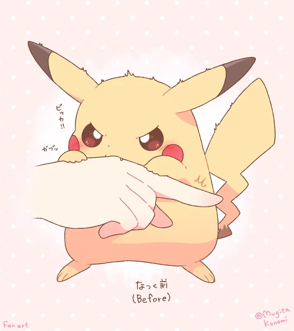 ピカチュウが←なつく前・なついた後→