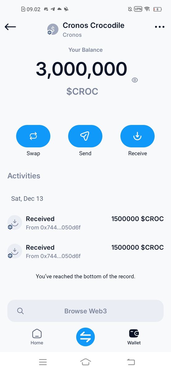 adeeva1302's tweet photo. @CRONOSCROC @olu75874 @sukacoklat97 @boyee_112 Thank you very much, this is the first gift for me, I am very happy, let's fill the swamp with $CROC🚀🚀🚀🚀 https://t.co/d3YRaGGY0x
