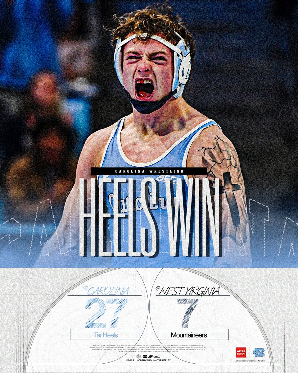 UNCWrestling's tweet image. 🗣 HEELS WIN 

#GoHeels x @WellsFargo