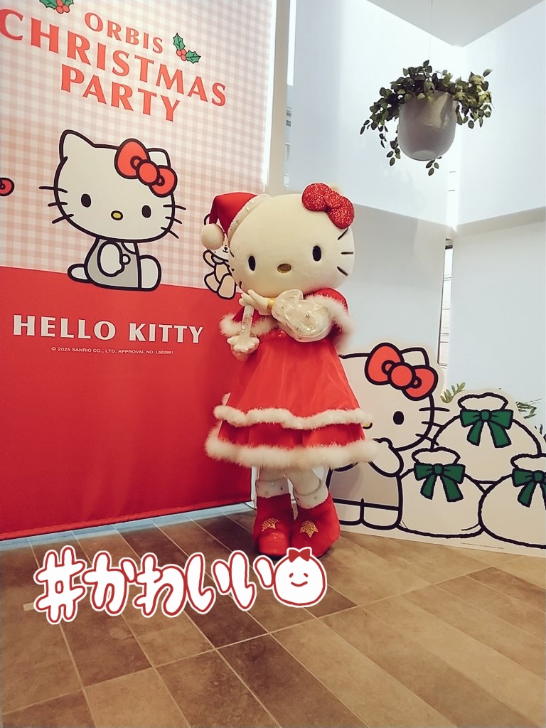 サンタ衣装のキティちゃん、とってもキュートだったよ😍 #スキンケア