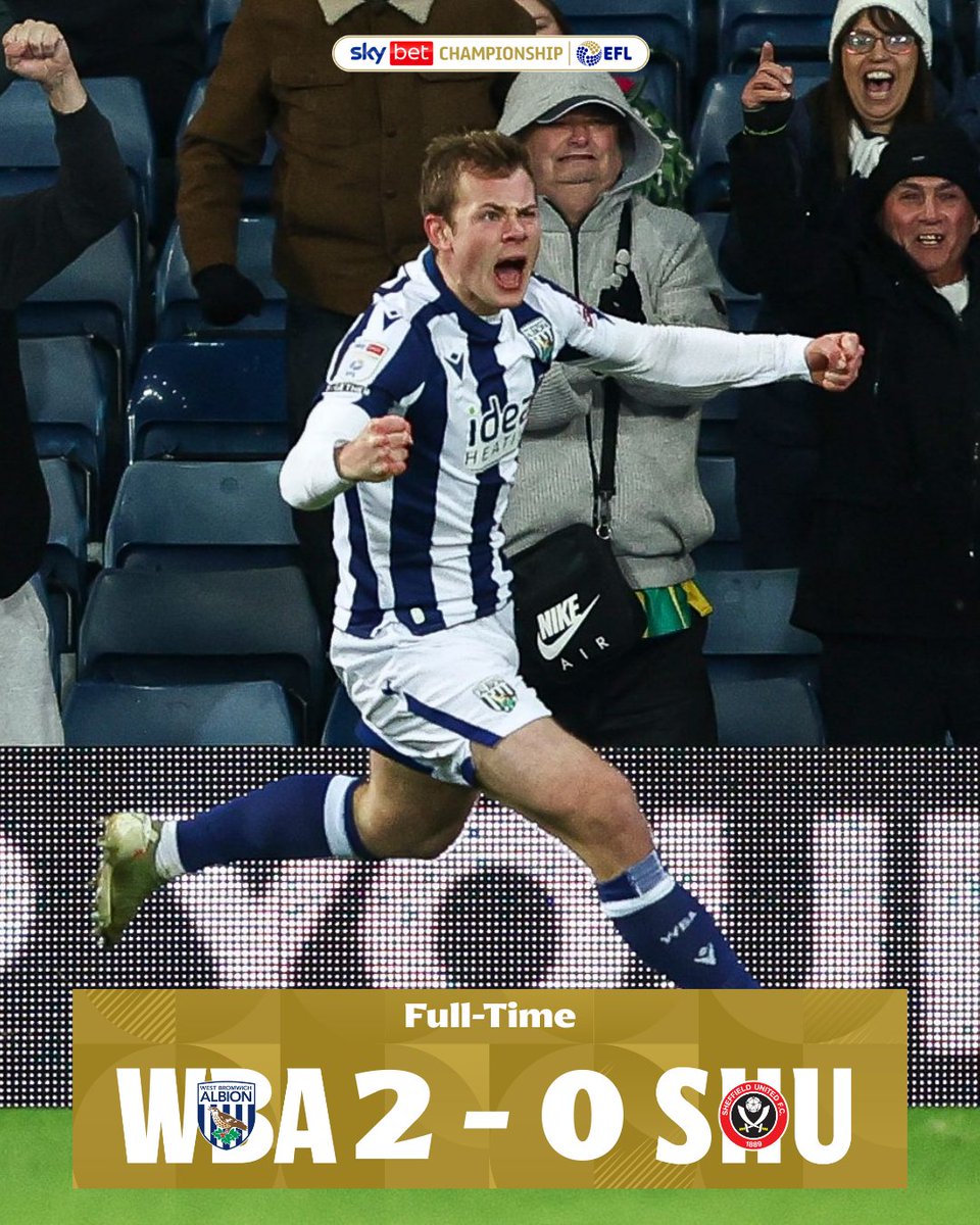 SkyBetChamp's tweet image. ⏯️ A statement win for @WBA ends Sheffield United's unbeaten run!

#EFL | #SkyBetChampionship