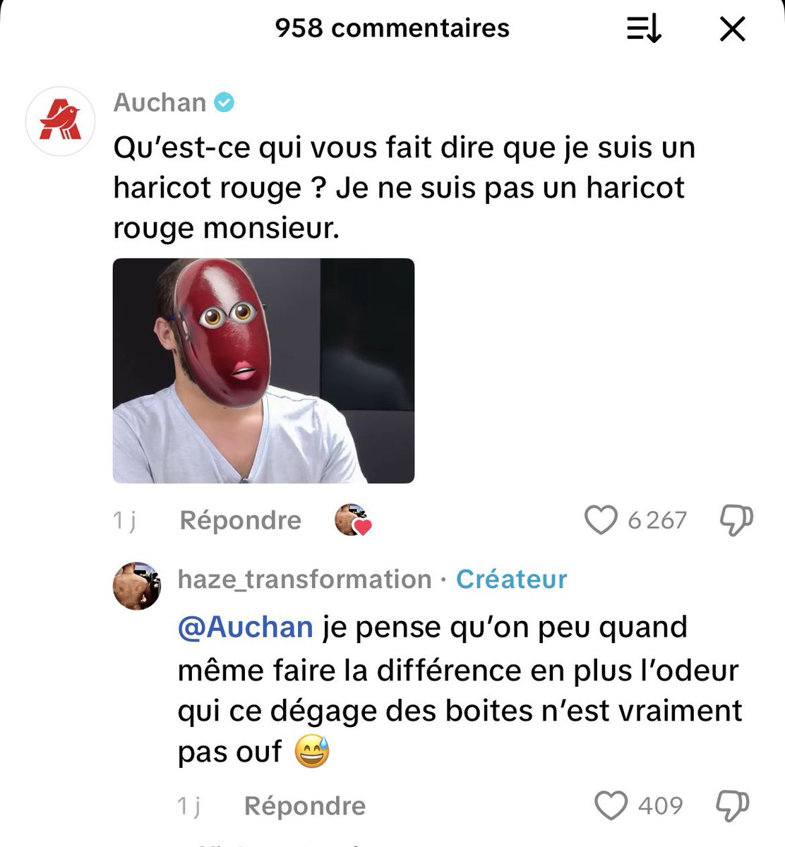 75secondes's tweet photo. Il trouve des haricots rouges dans sa boîte de lentilles : la réponse inattendue d'Auchan https://t.co/JpryrlSahf