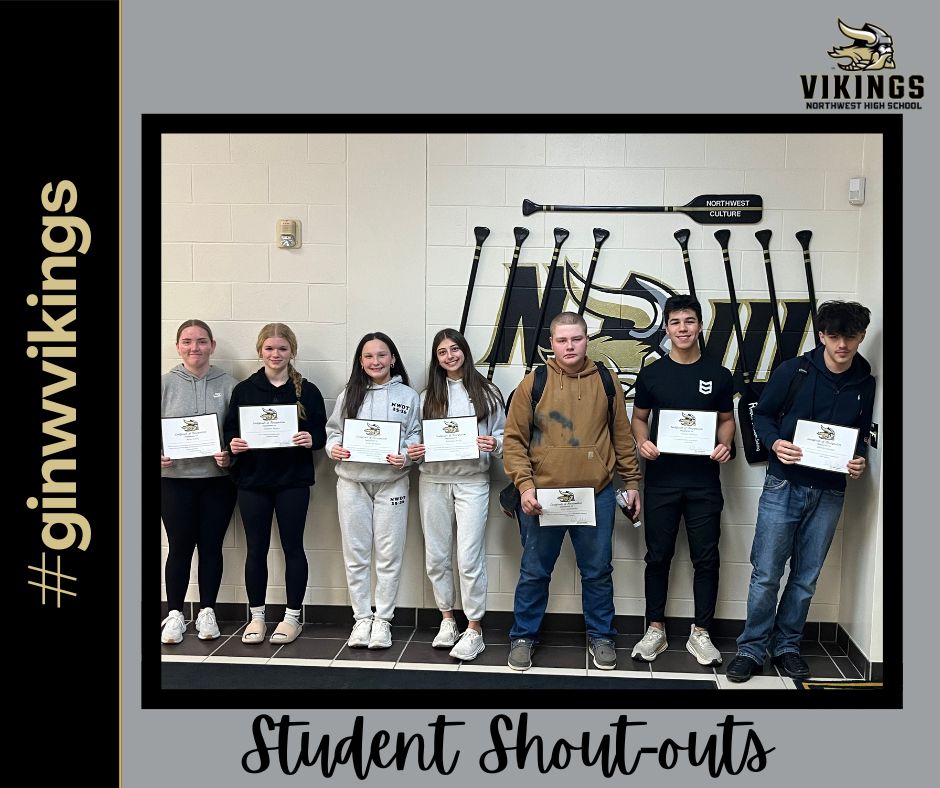 VikingsNW's tweet photo. Sharing a few more Viking student shout-outs today! Congratulations to these students.
#ginwvikings https://t.co/8qiyE4y0JZ