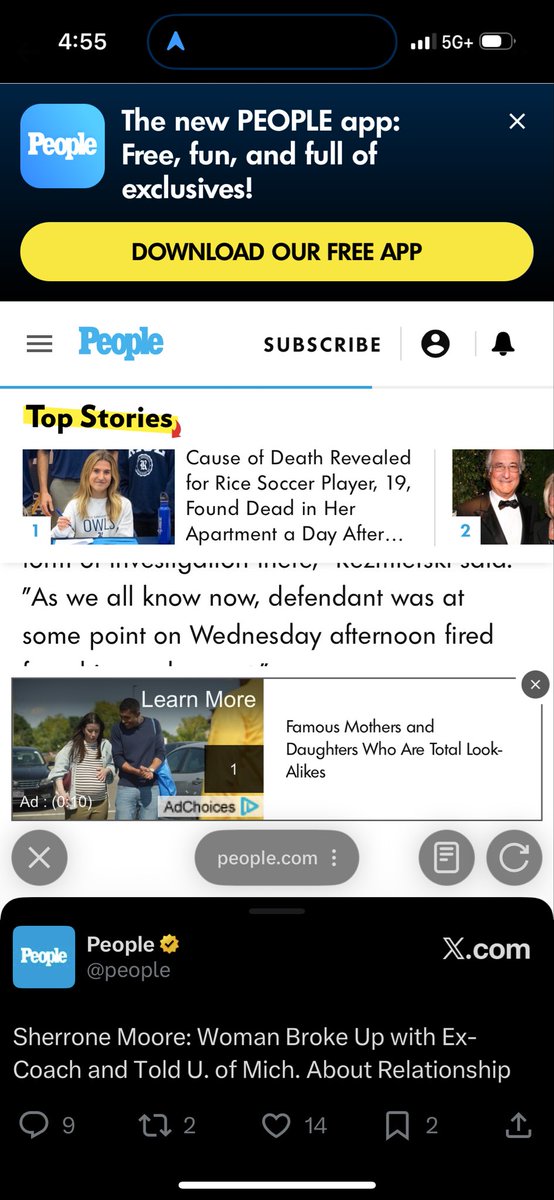 Reading an article on a cell phone has become impossible