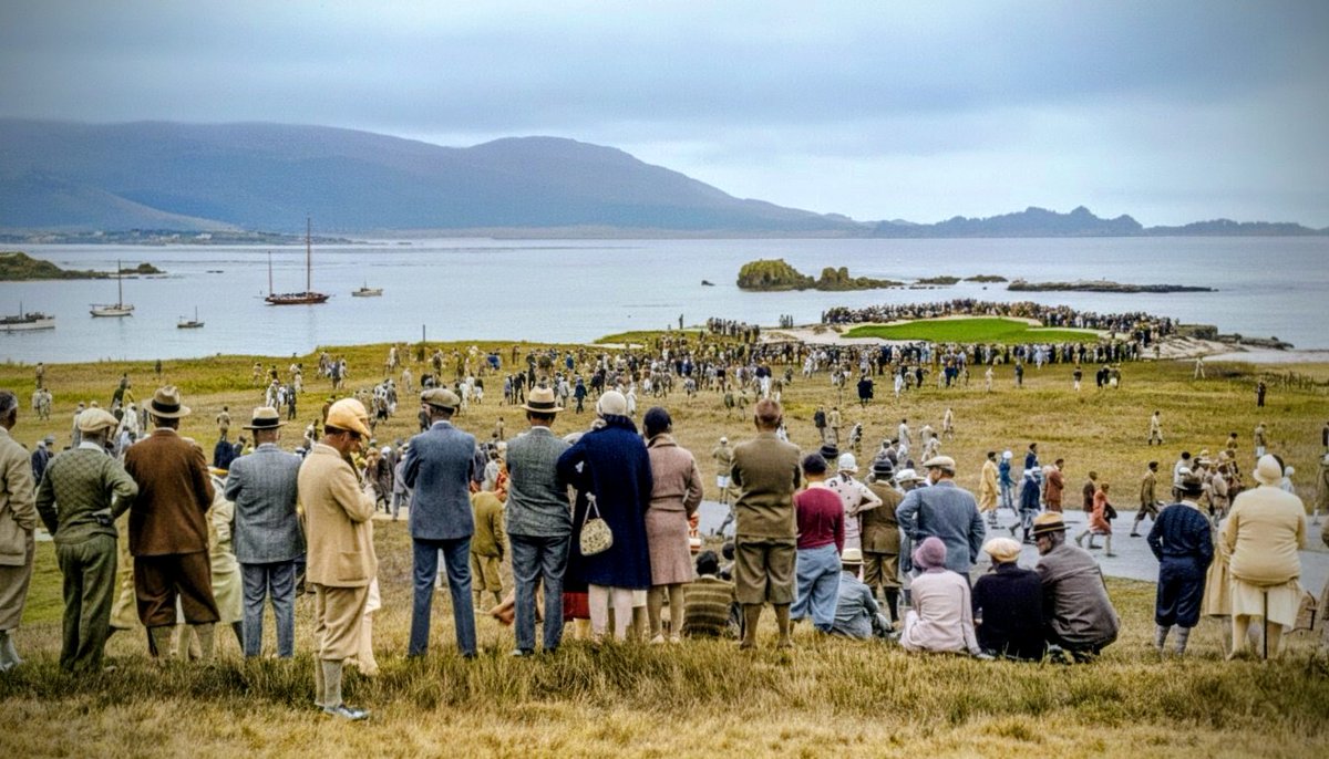 Hainesy76's tweet image. The par 3 17th at Pebble Beach in 1929👊