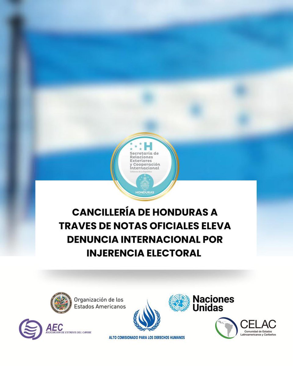 gtorreszelaya1's tweet photo. Por instrucciones de la Presidenta de la República @XiomaraCastroZ desde @CancilleriaHN hemos enviado Notas Oficiales denunciando la injerencia en nuestras elecciones por parte del Presidente de los Estados Unidos, Donald Trump. También la coacción que sufrió la población a través de amenazas de grupos criminales y el fracaso del sistema de transmisión y divulgación de resultados electorales.
 
Las misivas han llegado a los despachos de:
1. Antonio Guterres, Secretario General ONU.
2. Albert Ramdin, Secretario General OEA.
3. Volker Türk, Alto Comisionado de las Naciones Unidas para los Derechos Humanos.
4. Rosa Yolanda Villavicencio Mapy, Ministerio de Relaciones Exteriores de Colombia. Presidencia Pro Tempore de CELAC.
5. Javier Martínez-Acha Vásquez, Ministro de Relaciones Exteriores de Panamá. Presidencia Pro Tempore de AEC.
6. Embajador Jürg Lauber, Representante Permanente de Suiza ante las Naciones Unidas en Ginebra. Presidente del Consejo de Derechos Humanos.
 
Canciller @JavierEBS