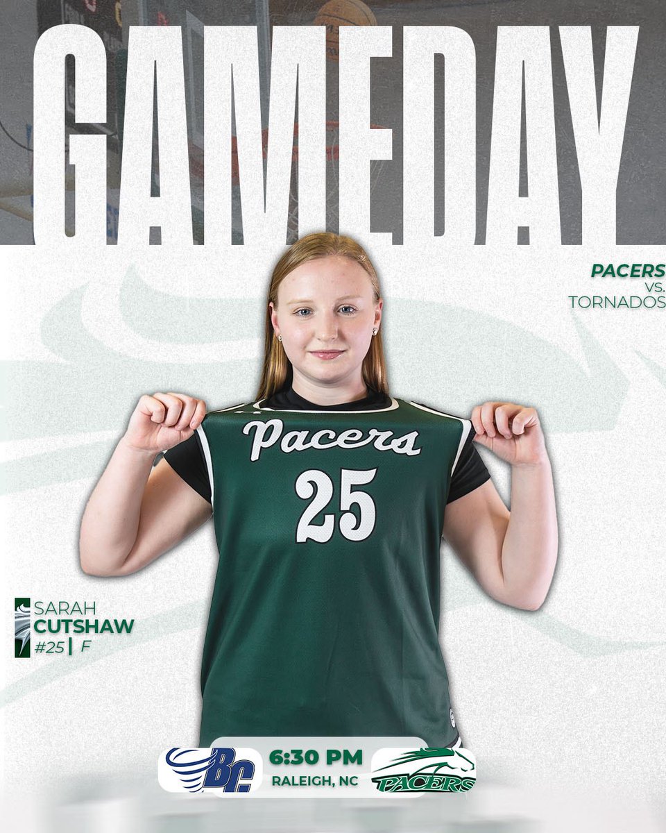 ITS GAMEDAY!!! 

🆚: Brevard College Tornados 
⏰: 6:30pm
📍: The Herm
🎟️: Free 
📺: William Peace University Athletics Live Stream (YouTube) 

Come out and support your Lady Pacers!

#EffortOverExcuses 💚🐎