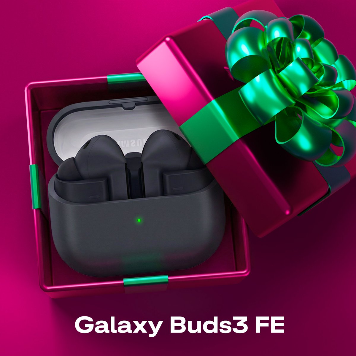 ChuckIIIBarber's tweet photo. Holiday playlists hit different with the Galaxy Buds3 FE - grab yours from @TMobile 🎶🎄

➡️ https://t.co/aV0rUr4alx

 #TeamMagenta https://t.co/xL0uXXacAM