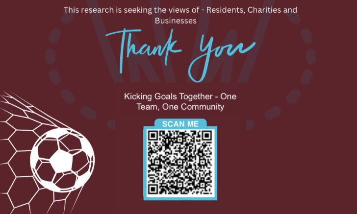 Westfieldsfc1's tweet photo. 🟣Goals Together - One Team, One Community🔵

Westfields FC has commissioned JIC to undertake research into the role of local football and sports clubs within the community. 

The primary aim of this study is to develop a deeper understanding of the needs, expectations, and priorities of the local population, in order to support the development of an inclusive and responsive community service. 

The research seeks to explore community perceptions of local sports clubs, identify barriers to participation, and assess how clubs can better contribute to social inclusion, health, and wellbeing.

Please scan the QR code & complete our questionnaire 🙏

Your help would be greatly appreciated.

#WeAreWestfieldsTogether💜💙