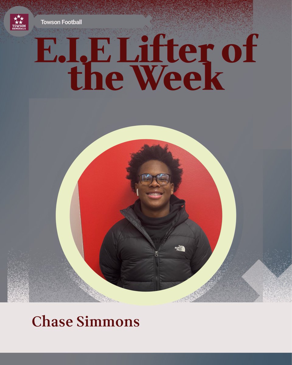 towsonhsfb's tweet image. Our Everything Is Earned lifters of the week:

-Chase Simmons
-Marquise DuBois

E.I.E