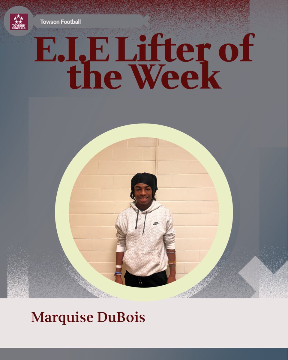 towsonhsfb's tweet image. Our Everything Is Earned lifters of the week:

-Chase Simmons
-Marquise DuBois

E.I.E