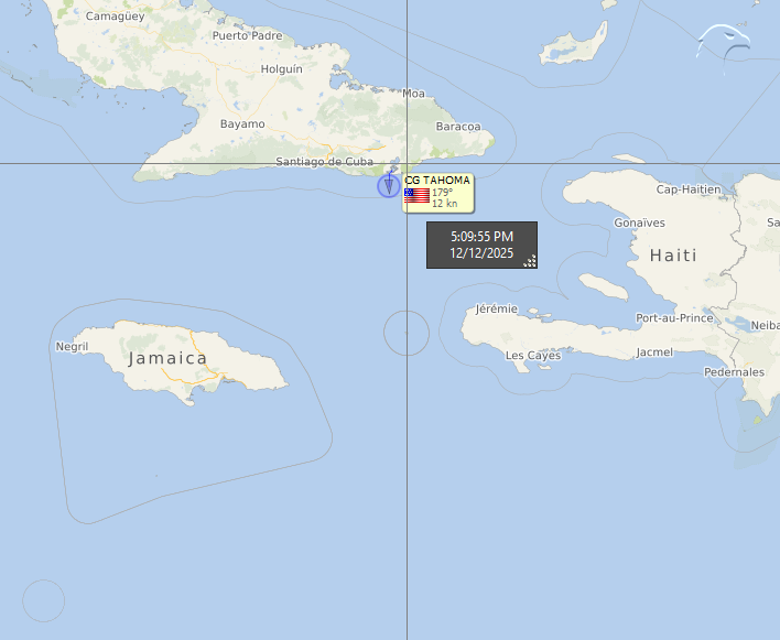 FlconEYES's tweet photo. CG TAHOMA 367288000 - 908

Cutter, servicio de guardacostas de los Estados Unidos, saliendo a esta hora de la Basa Naval Guantánamo hacia el #Caribe Sur.
#VesselAlert #AIS #Maritime #OSINT #12Dec https://t.co/nDcYc4NGGr