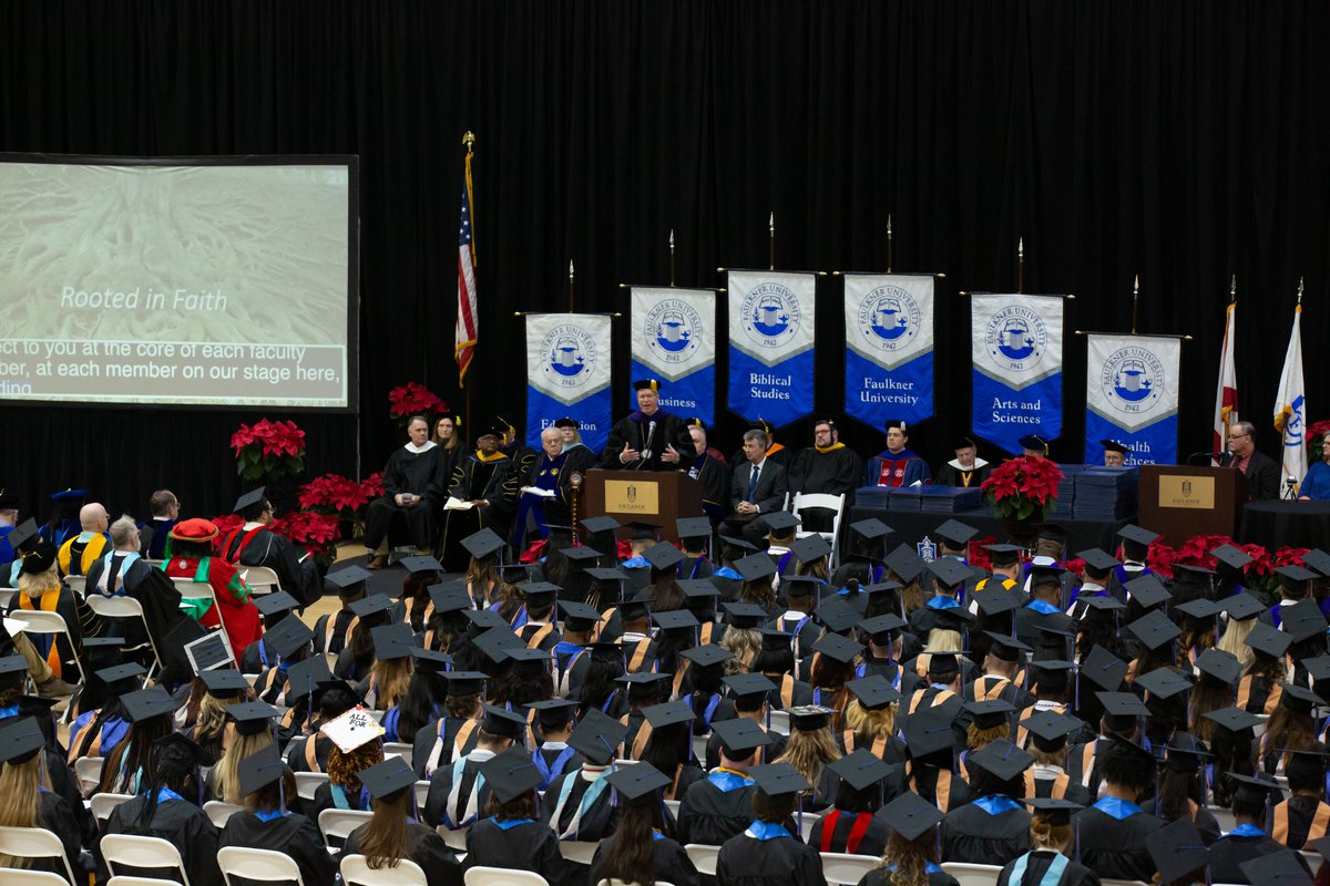 🎉 Huge congratulations to all the Faulkner University graduates who walked across the stage today. We can’t wait to see how you’ll change the world. Proud of you, Eagles! 🦅💙 #FaulknerProud #RootedinFaithUnitedasFamily #WhereFaithShapesFutures