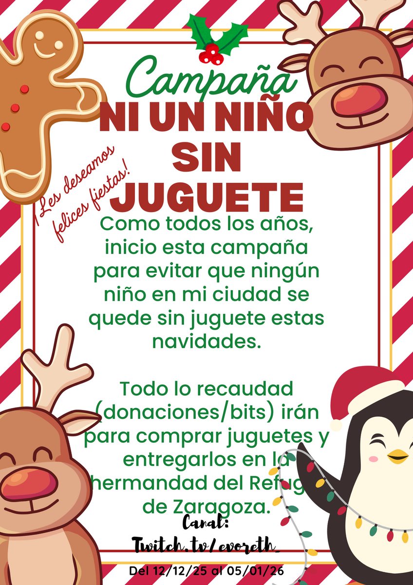 Como todos los años, voy a realizar una campaña para intentar llevarle una alegría a los niños más desfavorecidos de mi ciudad (ojalá pudiera llegar más lejos. Ruego difución, por fi <a href="/ONIeSports_/">ONI eSports</a> <a href="/TerrazaStudios/">Terraza Studios</a> <a href="/Arek_Force/">Arek Force</a>